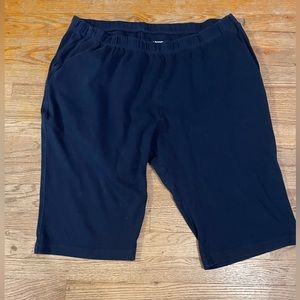 Lands End Womens 2xl Shorts black‎ elastic waist pockets